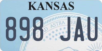 KS license plate 898JAU