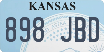 KS license plate 898JBD