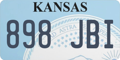 KS license plate 898JBI