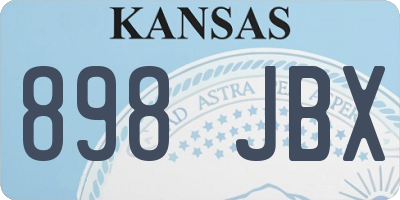 KS license plate 898JBX