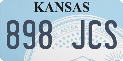 KS license plate 898JCS