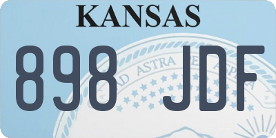 KS license plate 898JDF