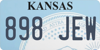 KS license plate 898JEW