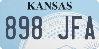 KS license plate 898JFA