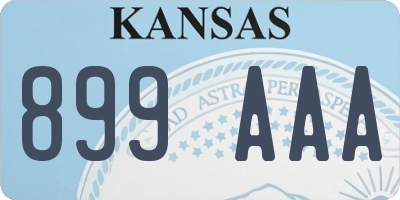 KS license plate 899AAA