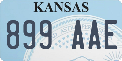 KS license plate 899AAE