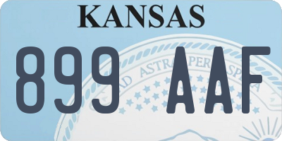 KS license plate 899AAF