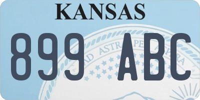 KS license plate 899ABC