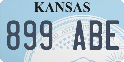 KS license plate 899ABE