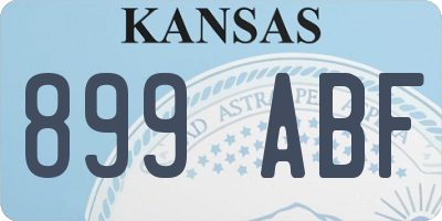KS license plate 899ABF