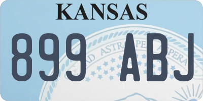 KS license plate 899ABJ