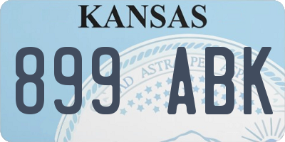 KS license plate 899ABK