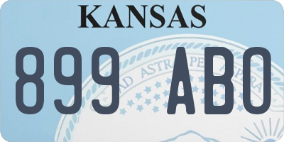 KS license plate 899ABO