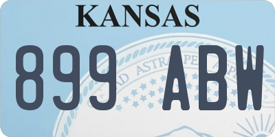 KS license plate 899ABW