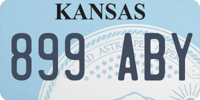 KS license plate 899ABY