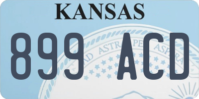 KS license plate 899ACD
