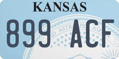 KS license plate 899ACF