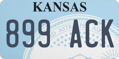 KS license plate 899ACK