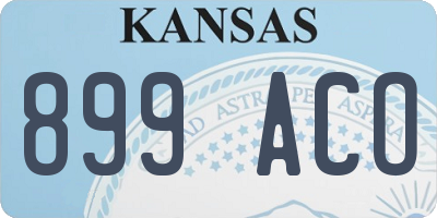 KS license plate 899ACO