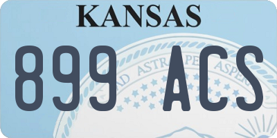 KS license plate 899ACS