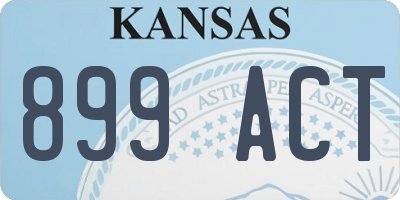 KS license plate 899ACT