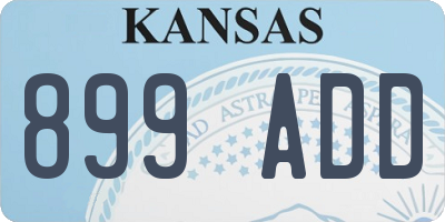 KS license plate 899ADD
