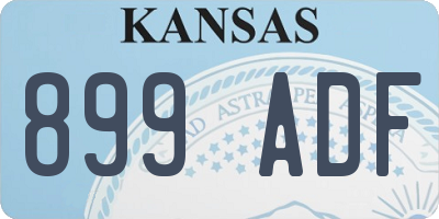 KS license plate 899ADF