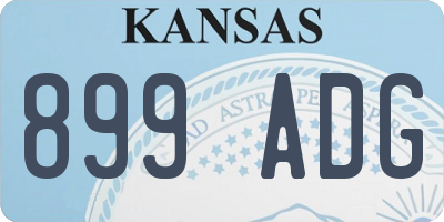 KS license plate 899ADG