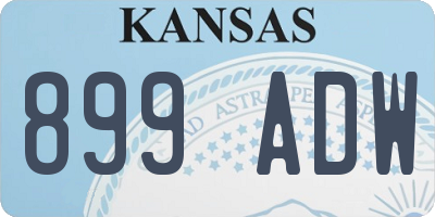 KS license plate 899ADW