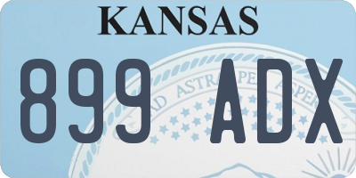 KS license plate 899ADX