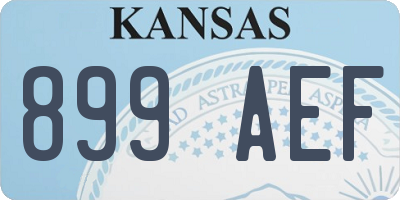 KS license plate 899AEF