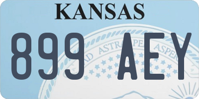 KS license plate 899AEY