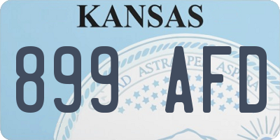 KS license plate 899AFD