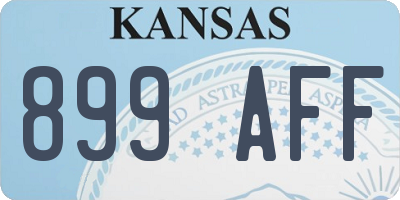 KS license plate 899AFF