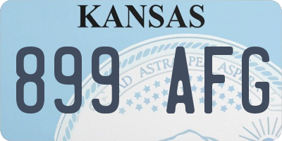 KS license plate 899AFG