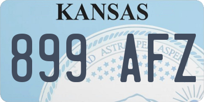KS license plate 899AFZ