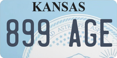 KS license plate 899AGE