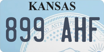 KS license plate 899AHF