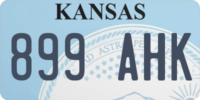 KS license plate 899AHK