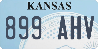 KS license plate 899AHV