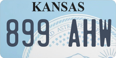KS license plate 899AHW