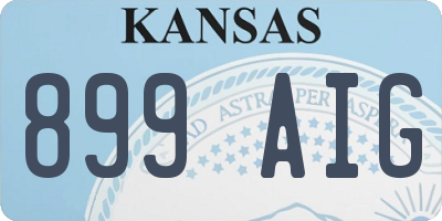 KS license plate 899AIG