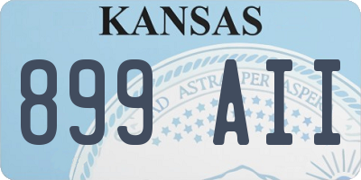 KS license plate 899AII