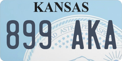 KS license plate 899AKA