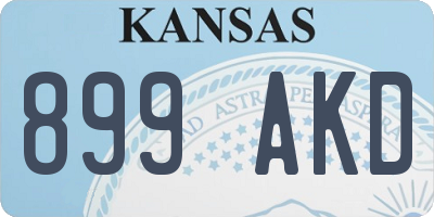 KS license plate 899AKD