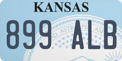 KS license plate 899ALB