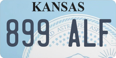 KS license plate 899ALF