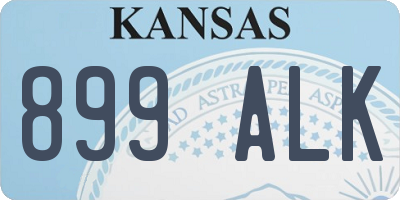 KS license plate 899ALK
