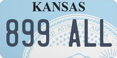 KS license plate 899ALL