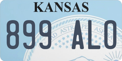 KS license plate 899ALO